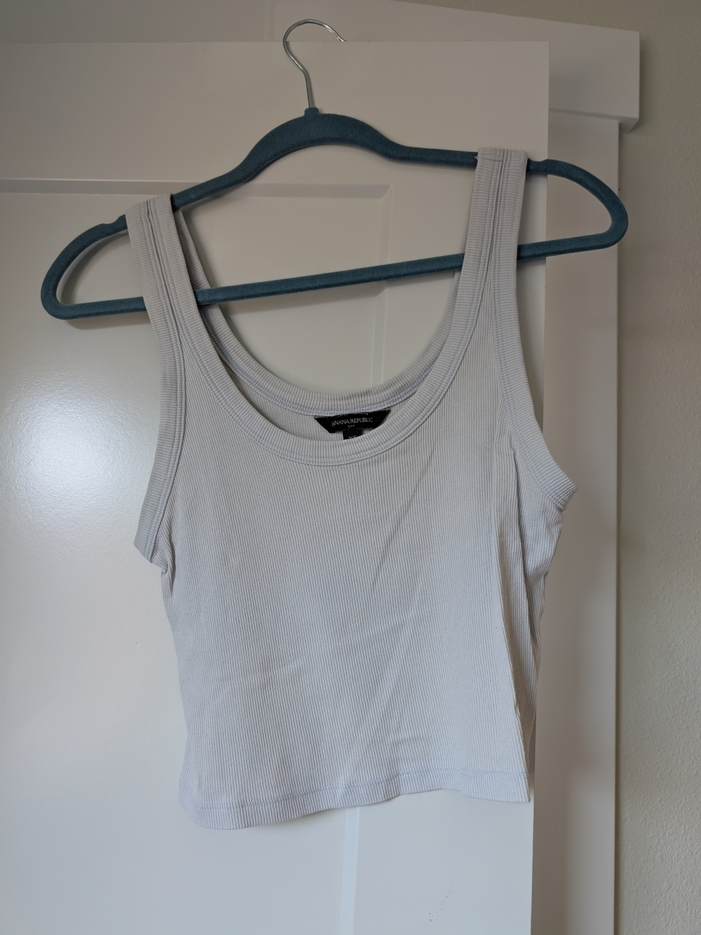 Banana Republic Light Grey Blue Ribbed Tank Top